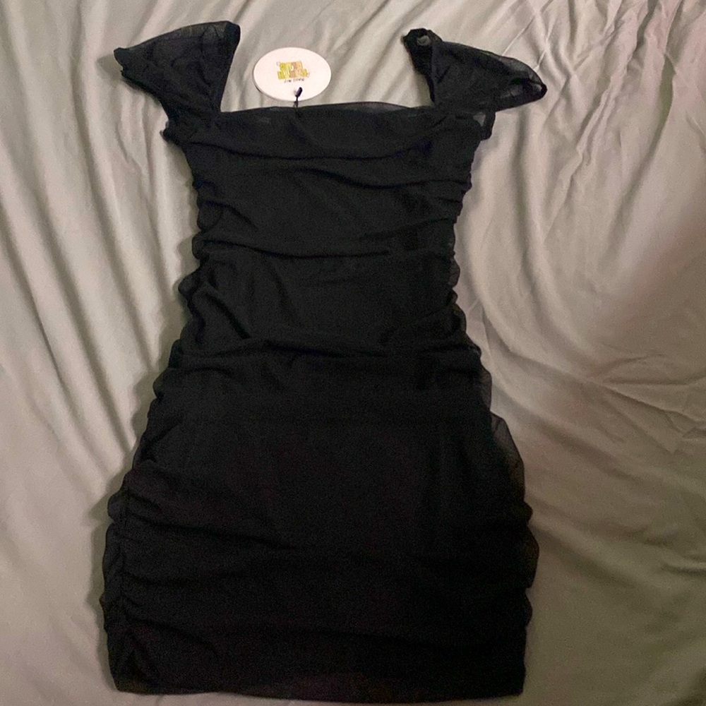 PRINCESS POLLY CHARVI BLACK MINI DRESS